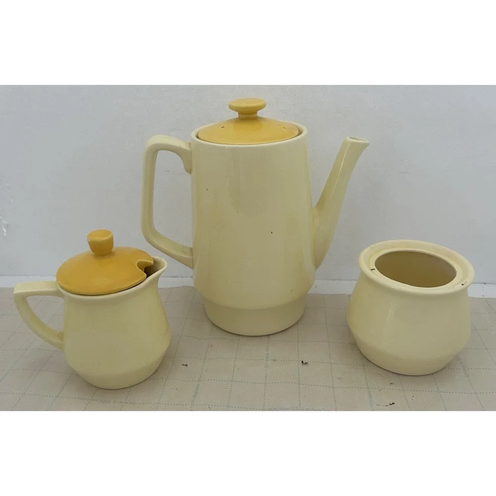 Vintage Flower Power Teapot Creamer Sugar Set Japan Floral Tea Set‎